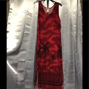 Red palm tree tie back maxi🏝❤️💃